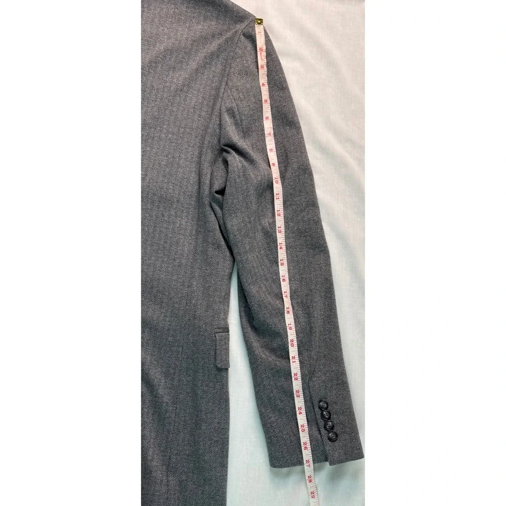 Stafford Mens 42L Classic Fit Stretch Blazer Charcoal Herringbone Sport Coat NEW